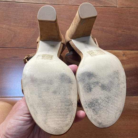 Aldo Tan Suede Open Toe Heeled Sandal 9 - Picture 4 of 9